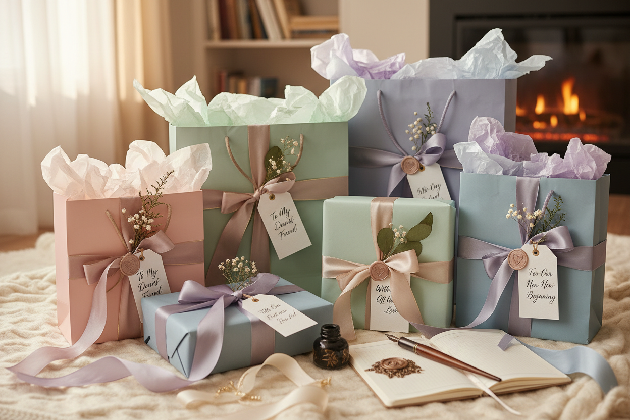 store is about thoughtful gifts made simple. Generate something that represents gifts with love and thoughtfulness and personalization 